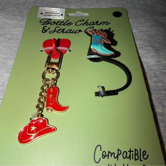 Tilly’s Cowgirl Bottle Charm Straw Topper + Gold Studded Tumbler Reusable Straw - Picture 8 of 9